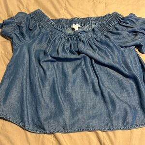 Off the shoulder jean top